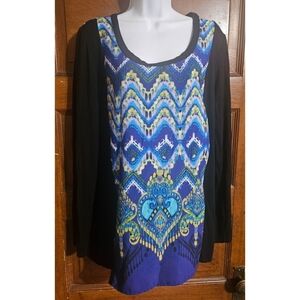 Woman's Mixed Media Long Sleeve Top